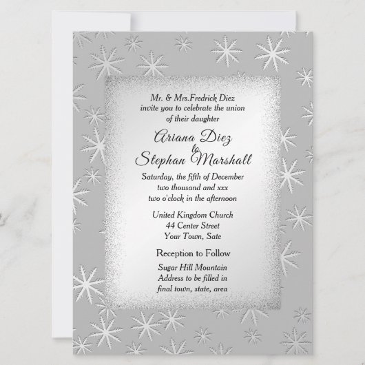 Einladung zur Winterhochzeit (Vorderseite)