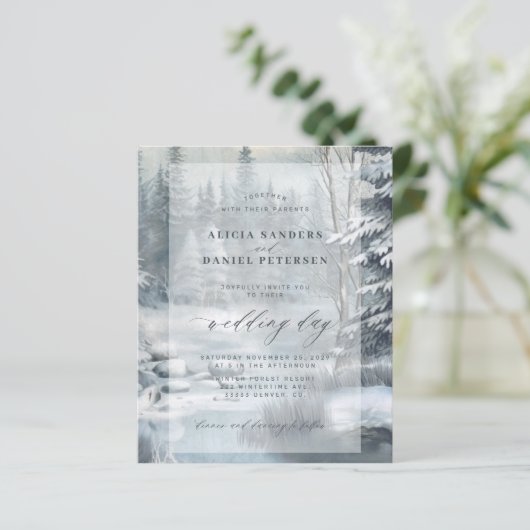 Einladung zur Winterhochzeit (Stehend Vorderseite)