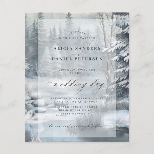 Einladung zur Winterhochzeit (Vorderseite)