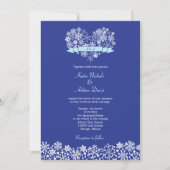 Einladung zur Winterhochzeit im Schneeflocken (Vorderseite)