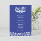 Einladung zur Winterhochzeit im Schneeflocken (Stehend Vorderseite)