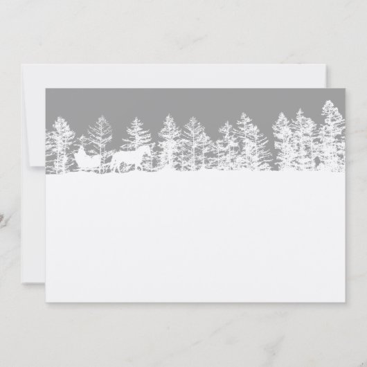 Einladung zur Winterhochzeit in Grau und Weiß (Rückseite)