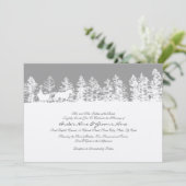 Einladung zur Winterhochzeit in Grau und Weiß (Stehend Vorderseite)