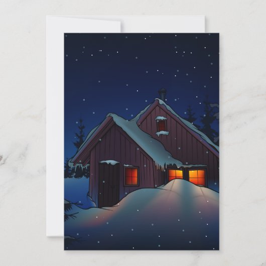 Einladung zur Winternachtslandschaft Snowy (Vorderseite)