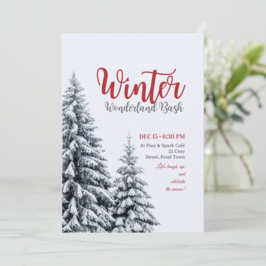 Einladung zur Winterparty (Stehend Vorderseite)