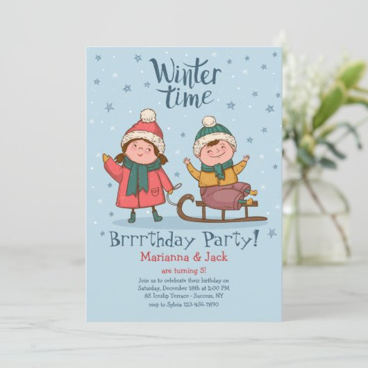 Einladung zur Winterspielzeit (Stehend Vorderseite)