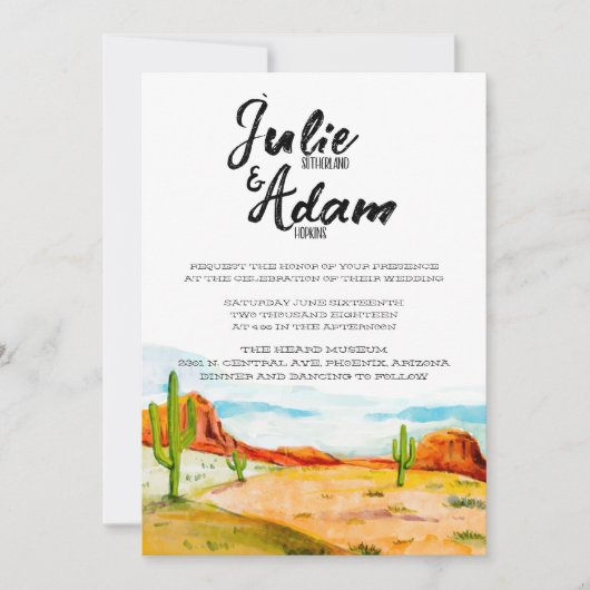 Einladung zur Wüstenhochzeit (Vorderseite)