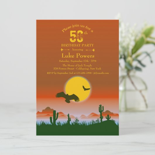 Einladung zur Wüstenlandschaft (Stehend Vorderseite)