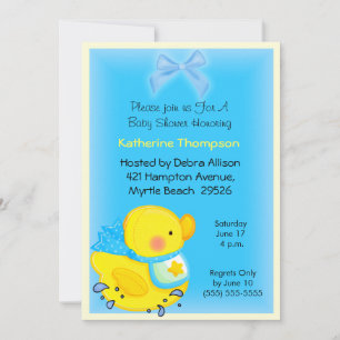 Einladung zur Yellow Duck Baby Dusche