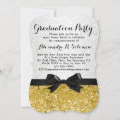 Einladung zur Yellow-Gold Glittery Graduation Part (Vorderseite)