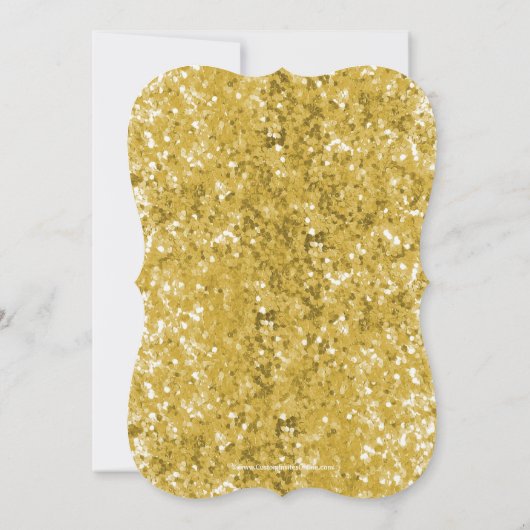 Einladung zur Yellow-Gold Glittery Graduation Part (Rückseite)