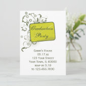 Einladung zur Yellow Green Graduation Party (Stehend Vorderseite)
