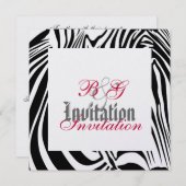 Einladung zur Zebra Hochzeit (Vorne/Hinten)