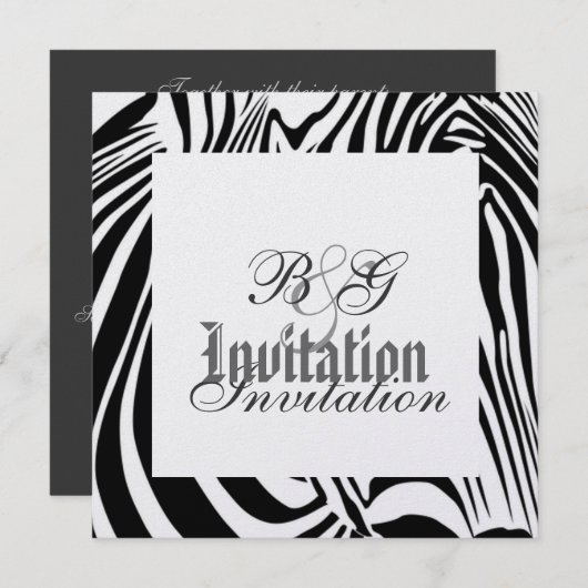 Einladung zur Zebra Hochzeit (Vorne/Hinten)