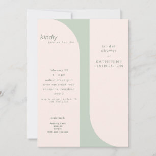 Einladung zur zeitgenössischen Blush & Sage Bridal