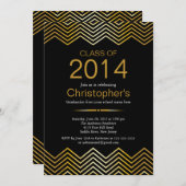 Einladung zur Zickzack Graduiertenparty mit Elegan (Vorne/Hinten)