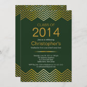 Einladung zur Zickzack Graduiertenparty mit Elegan (Vorne/Hinten)