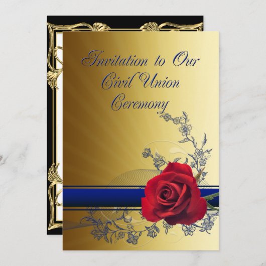 Einladung zur zivilen Gewerkschaft mit einer rote (Vorne/Hinten)