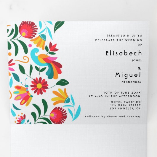 Einladung zur zweisprachigen Hochzeit - Flora Alle (Innen Erste Seite)