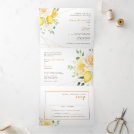 Einladung zur zweisprachigen Hochzeit - Lemon alle