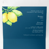 Einladung zur zweisprachigen Hochzeit - Zitronen a (Innen Erste Seite)