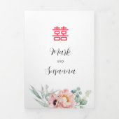 Einladung zur zweisprachigen Peony Wedding (Cover)