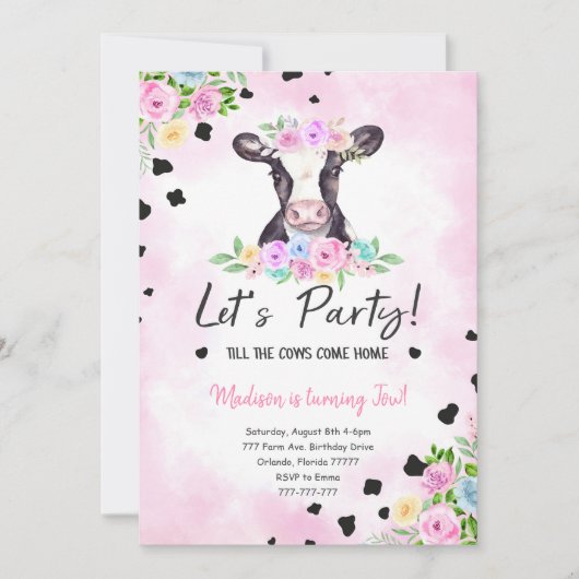 Einladung zur zweiten Geburtstagskuhe (Vorderseite)