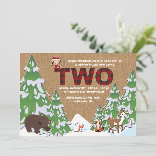 Einladung zur zweiten Geburtstagsparty (Stehend Vorderseite)