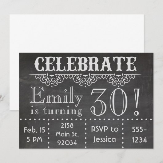 Einladung zur Zwischenablage: feiern (Vorne/Hinten)