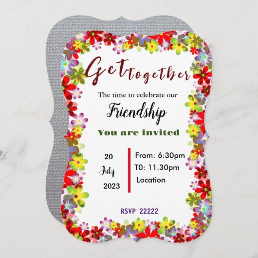 Einladung zusammenbringen (Vorne/Hinten)