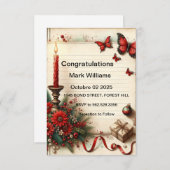 EinladungElegantes Blumenzitat Einladung (Vorne/Hinten)