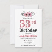 Einladungen 33. Geburtstag (Vorderseite)