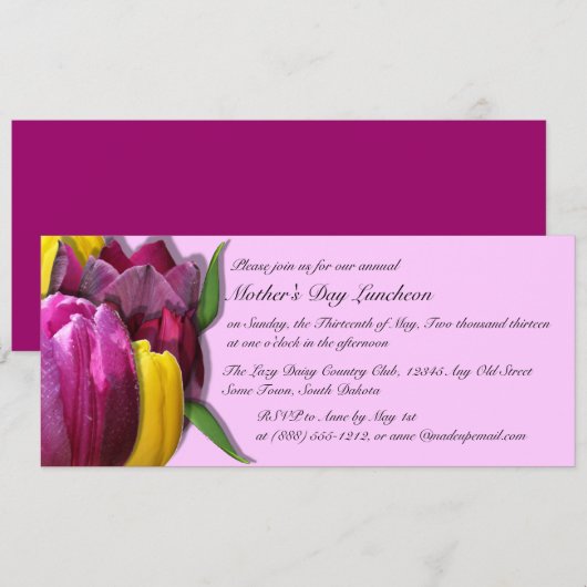 Einladungen an den Muttertag (Vorne/Hinten)