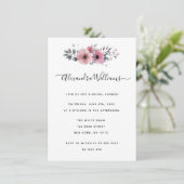 Einladungen: Aquarellfarbe Rosa Blumendusche Einladung (Stehend Vorderseite)