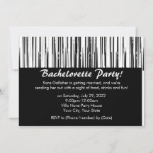 Einladungen auf Mod Schwarz-Weiß-Junggeselinnen-Ab