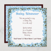 Einladungen Baby Boy Baby Dusche Blue Brown Karten (Vorne/Hinten)