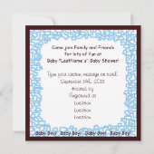 Einladungen Baby Boy Baby Dusche Blue Brown Karten (Rückseite)