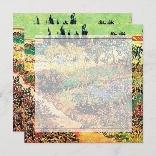 Einladungen. Blühender Garten mit Pfad Einladung (Vorne/Hinten)