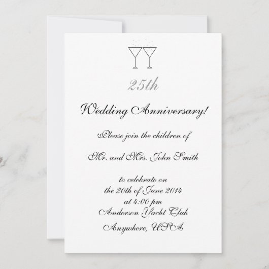 Einladungen "Champagne Glasses" (Vorderseite)