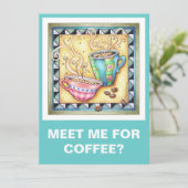 EINLADUNGEN - COOLE BOHNEN! KAFFEE-KUNST (Stehend Vorderseite)