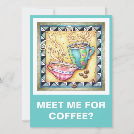 EINLADUNGEN - COOLE BOHNEN! KAFFEE-KUNST (Vorderseite)