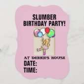 EINLADUNGEN DER BIRTHDAY-PARTEI SLUMBER (Vorne/Hinten)