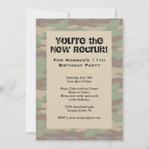 Einladungen der Boys Camouflage Army