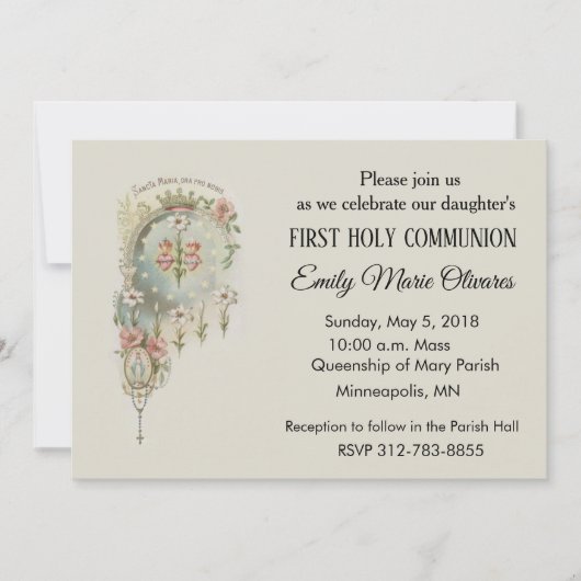 Einladungen der Ersten Heiligen Kommunion durch Mä (Vorderseite)