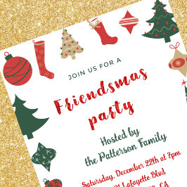 Einladungen der Freundinnen Niedliche Weihnachtsbä