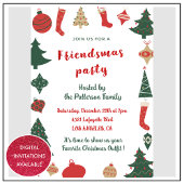 Einladungen der Freundinnen Niedliche Weihnachtsbä