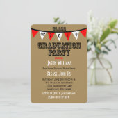 Einladungen der Graduierungspartei Rote Flaggen (Stehend Vorderseite)