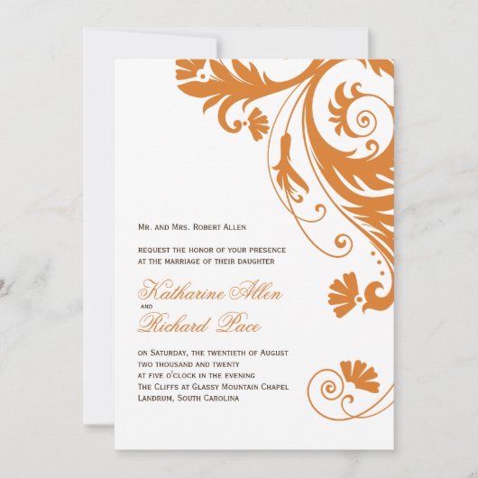 Einladungen der Hochzeit im Herbst (Vorderseite)