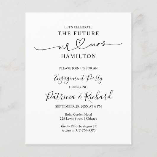 Einladungen der Partei für kalligraphische Engagem (Vorderseite)