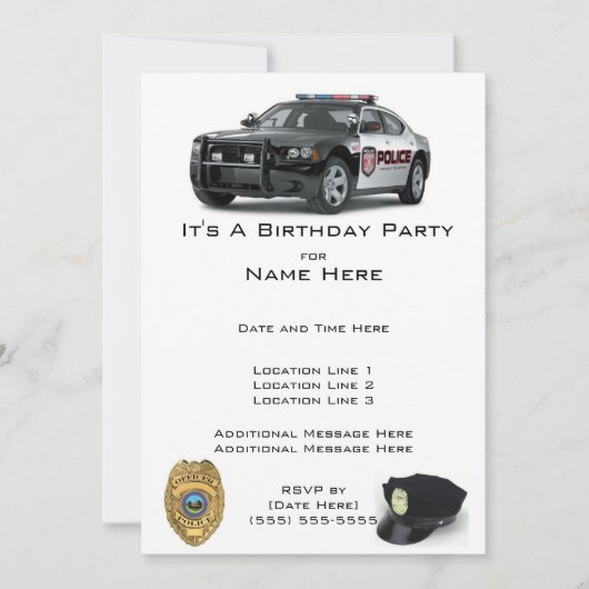 Einladungen der Polizei zum Geburtstag (Vorderseite)